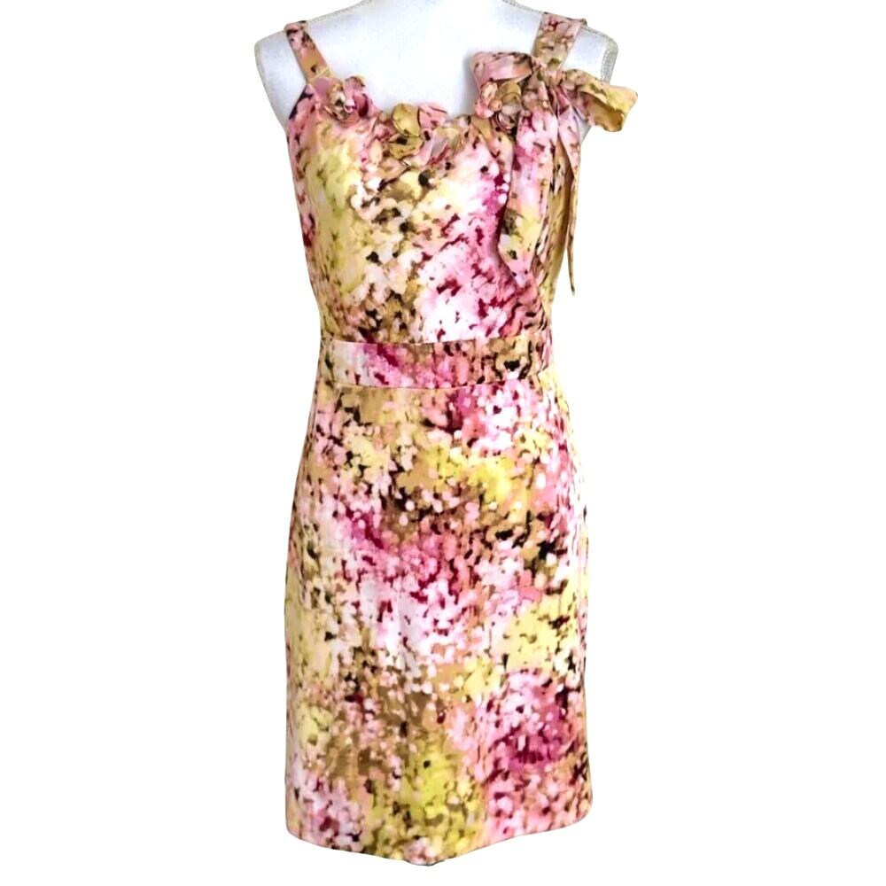 NWT LOFT Floral Tie-Shoulder Sundress in Pink, Yellow & Brown Wash